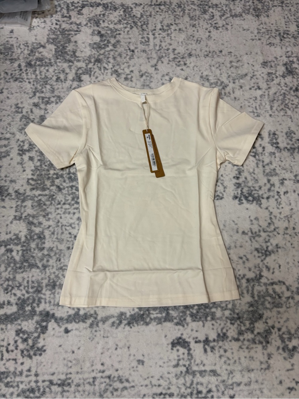 Skims Marble Cotton Jersey Slim Fit Crew Neck